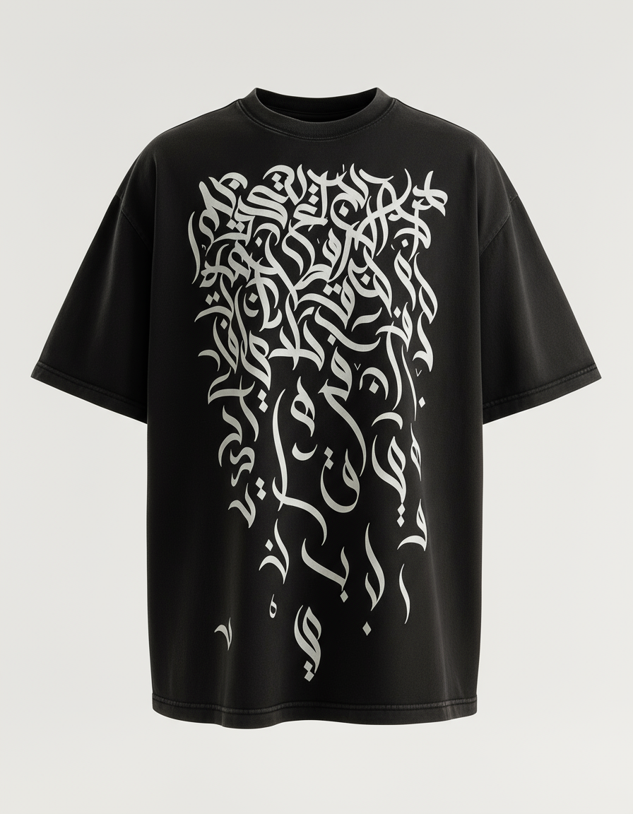 T-shirt “Calligraphie Nocturne” – Noir Premium